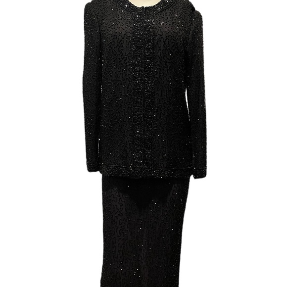 Laurence Kazar Vintage Beaded Dress & Jacket - Picture 1 of 14